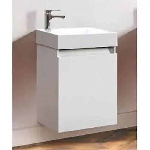 Тумба Темпо НП (Подвесная) 50 Белый глянецевый (1) с Умывальником  Темпо Т-500 Белый Левый 