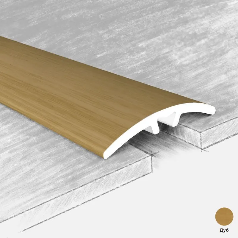 Порог алюм. 70-017К 30мм 0.9м дуб   с потайным креплением