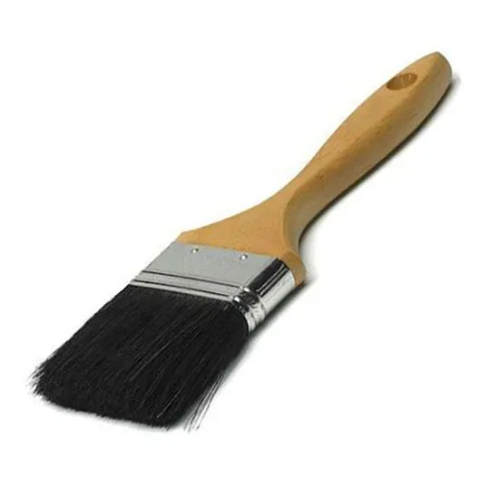 Кисть плоская, натуральная чёрная щетина, "PURE BRISTLES" 75мм, 3"  дерев.ручка, 21101