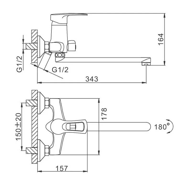 F22701-B Смеситель для ванны Frap
