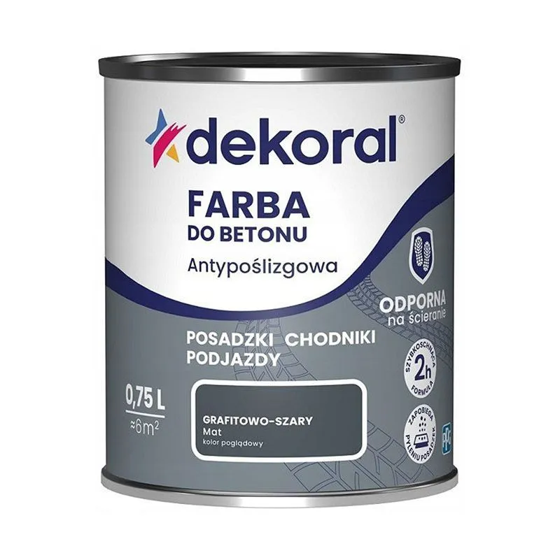 Dekoral Противоскользящая краска для бетонных полов серая 0,75л