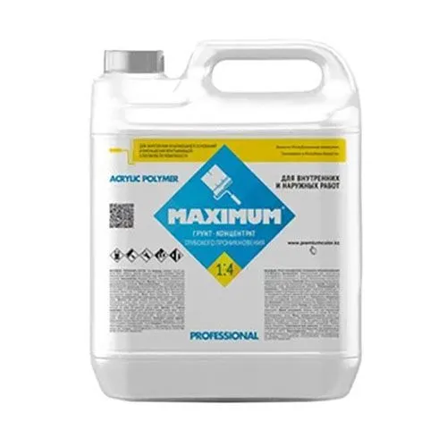 "Maximum" грунтовка концентрат 1:4 глубокого проникновения -(5кг)