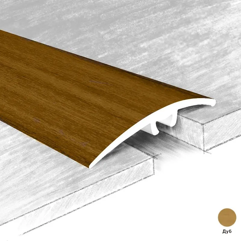 Порог алюм. 72-017К  41мм  0.9м дуб   с потай.креплением с перепадом
