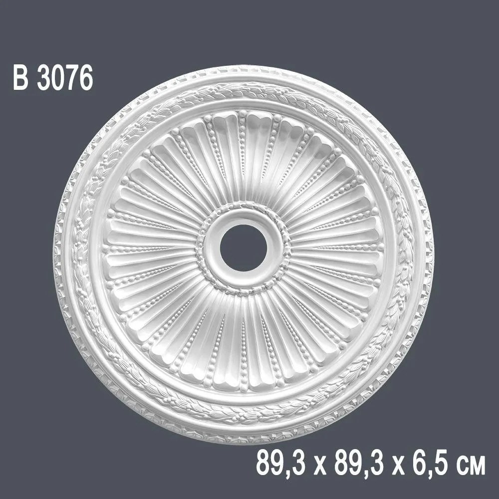 Декор. розетка В3076 89.3х89,3х6,5см (вн диаметр 10)(5)