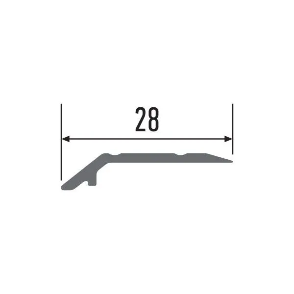 Порог алюм. 84-06К 28мм шампань 0,9м  с отрытым креплением с перепадом