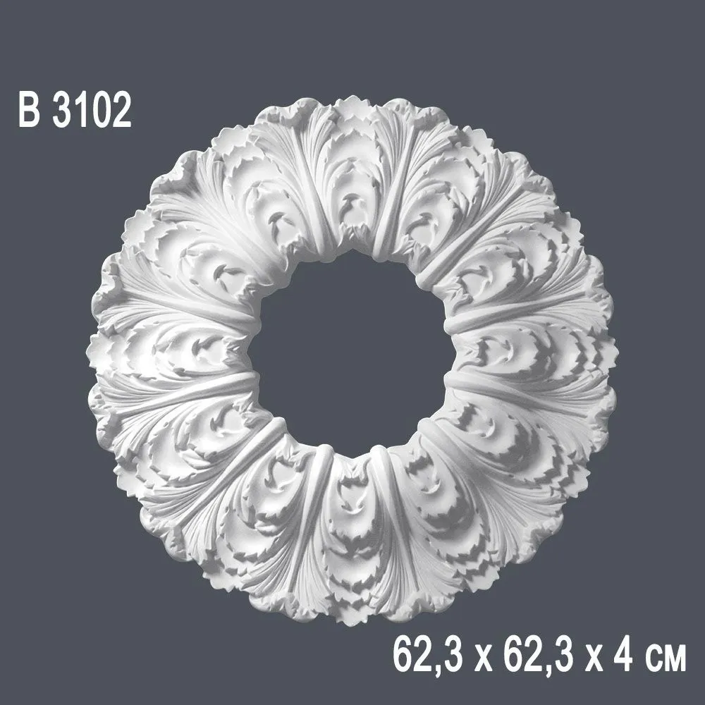 Декор розетка В 3102 62.3х62,3х4см (вн диаметр 21,4)(10)