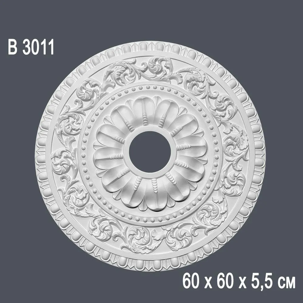 Дeкор. розетка B3011 60х60х5,5cm (вн диаметр 9,2см)(15)