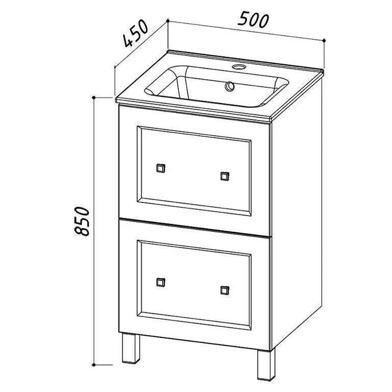 Тумба Болонья Н 50-02 железный серый мат.(30)с Умывальником встраиваемый керамич.Женева 50 белый 