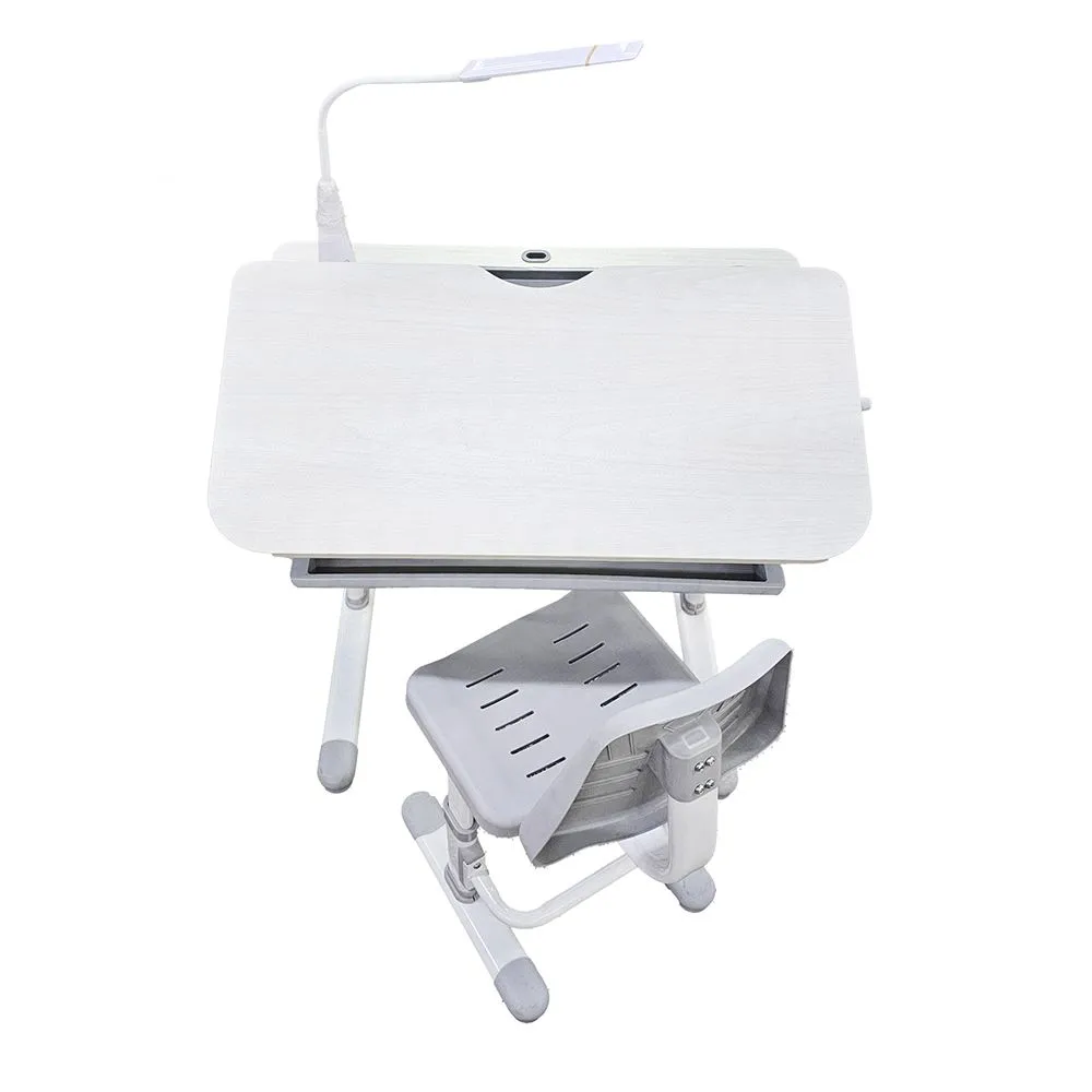 Детский стол с настольной лампой FH-DX878 (Рост 110-180см, Д-80см, Ш-60см) стул в комплекте