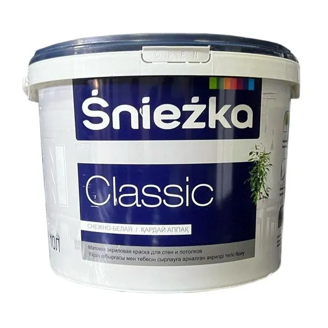 Матовая акриловая краска для стен и потолков "SNIEZKA CLASSIC" 15 л