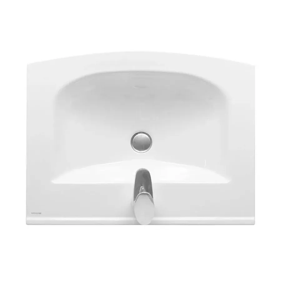 Тумба Бари НП 60-02 Белый глянцевый(1) Подвесная с Умывальником  Бари N 60 с/о встраиваемый керамич.