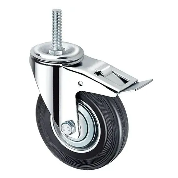 Колесо полиэтилен. с болтом и тормозом 100мм, 040100