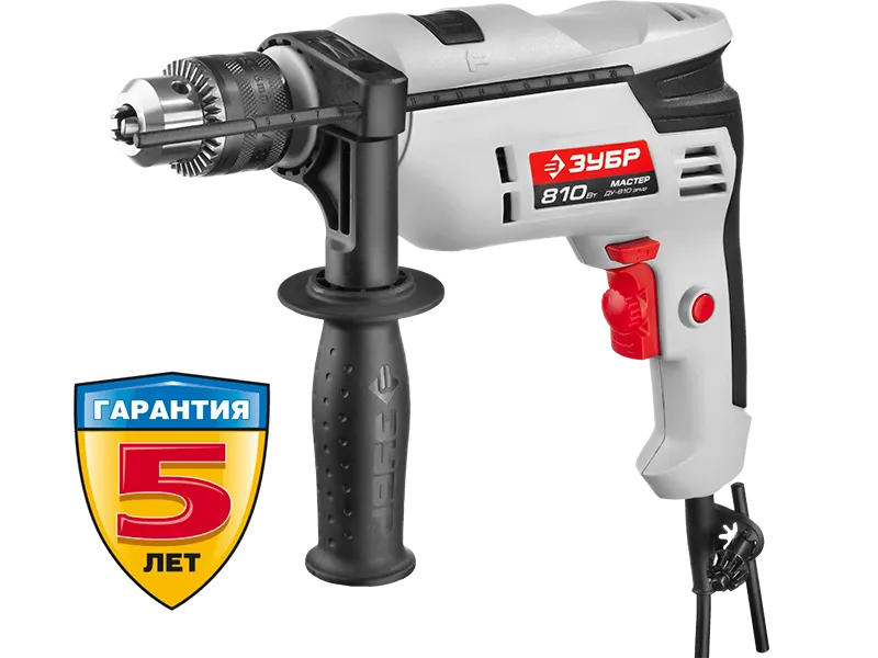 Дрель ударная, патрон, реверс, ЗУБР "МАСТЕР", 10 мм /13 мм ДУ-810 ЭРМ2
