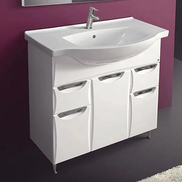 Тумба Сонет -Арктик Н 85-02 Белый(1) глянец.с Умывальником мебел. керам.с креплением Сканди 85 