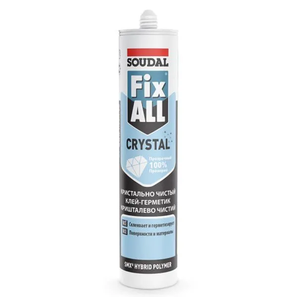 Клей-герметик Fix ALL Crystal прозрачный 12*290мл