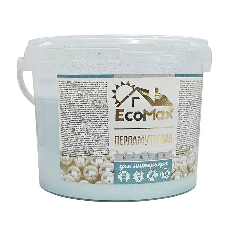 EcoMax краска перламутровая для интерьера - Морская волна (1,5кг)
