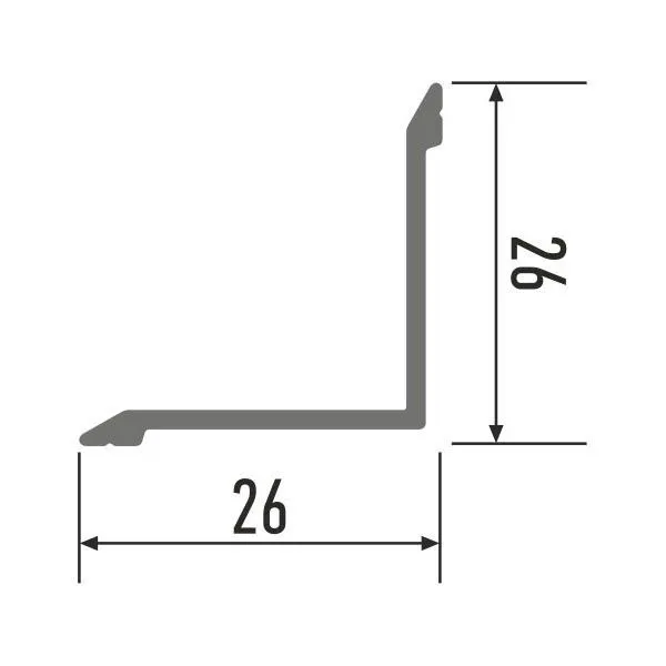 Накладка внутренний угол 2626-02Т 26ммх26мм 1,8м  золото