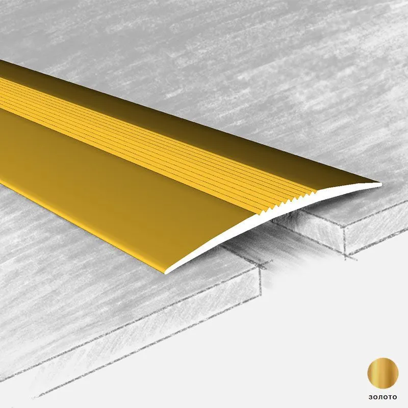 Порог алюм. 3584-02К 50мм 0,9м  золото открытое крепление