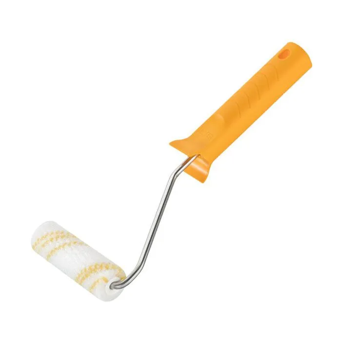 Ролик 10см Д17 Нейлон, жёлтые полосы,ручка 27см, 86 29 29 99