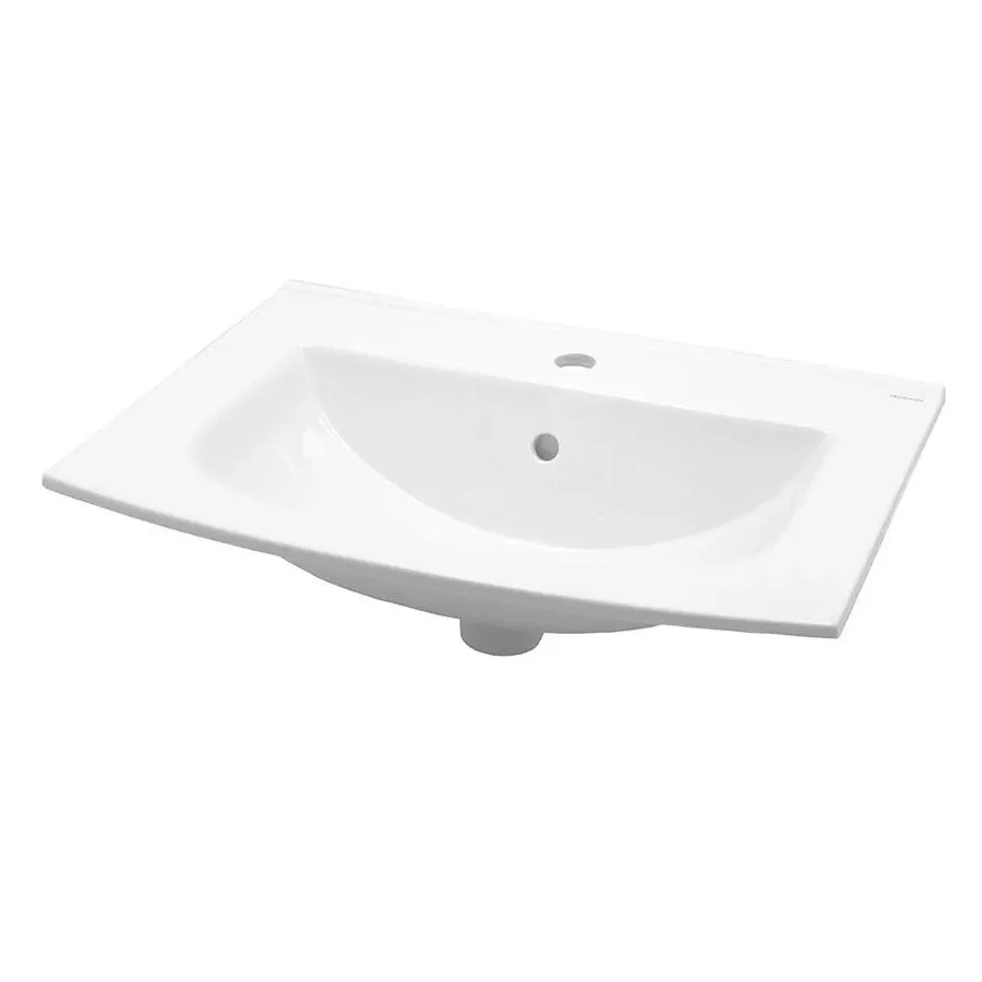 Тумба Бари НП 60-02 Белый глянцевый(1) Подвесная с Умывальником  Бари N 60 с/о встраиваемый керамич.