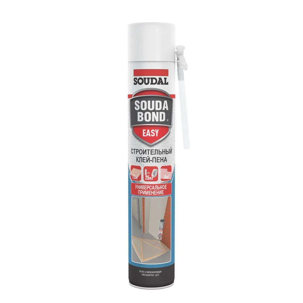 Пена-клей SOUDAL Easy Soudabond 12*750 мл 121621 (с трубочкой)
