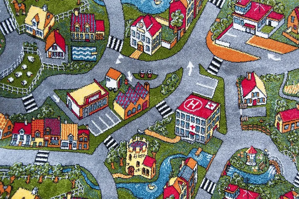 Бытовой ковролин Украина   FRISE KOLIBRI   11045/130  Серый город дороги 4,0м