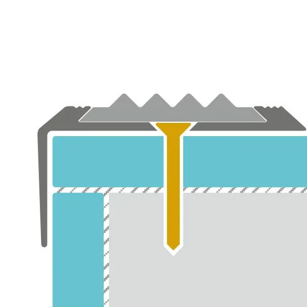 Порог алюм.  на ступени с резиновой вставкой  973-02Т 42х22мм 1,8 м золото