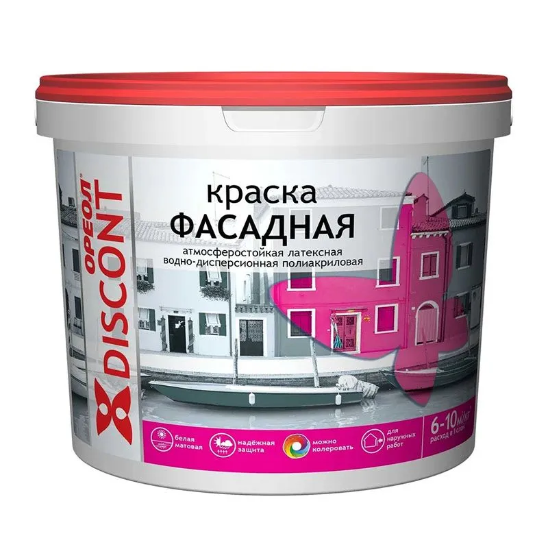 ВДАК фасад матовая белая 1.5кг Ореол Дисконт_(3242)