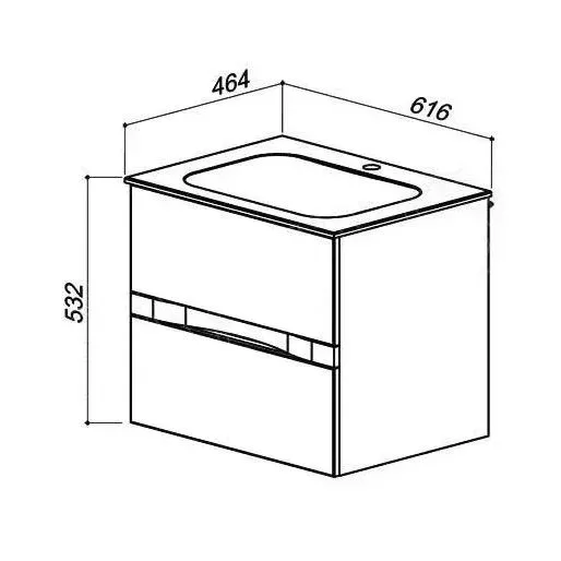 Тумба Терра-Бергамо Н 60-02 Белый глянец (1)с Умывальником встраив.керамич.Бергамо N 60 с/о белый