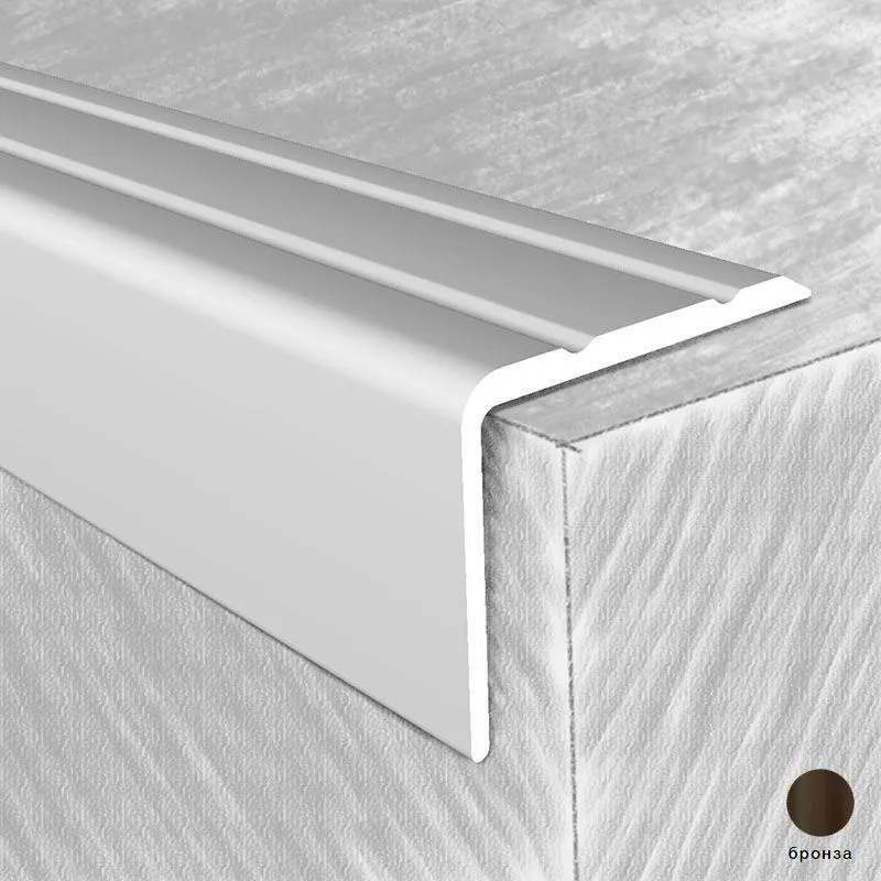 Профиль на ступени 3414-03Т 24х20мм  бронза 1,8м