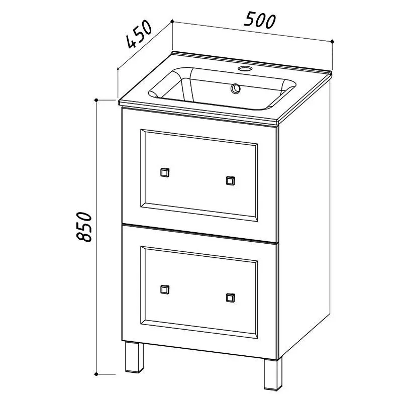 Тумба Болонья Н 50-02 Белый матовый (18)с Умывальником встраиваемый керамич.Женева 50 белый 