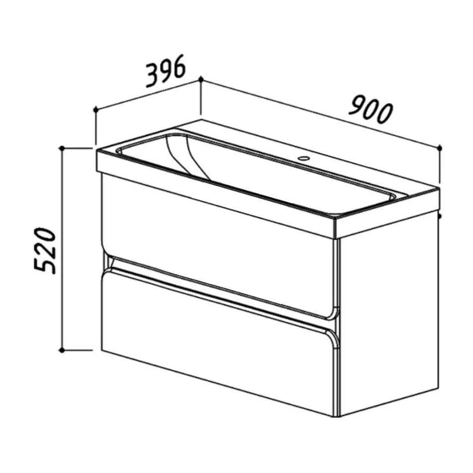 Тумба  Париж НП 90-02 Бетон Чикаго светло-серый (31)с Умывальником Париж ПА 900  Белый (1)
