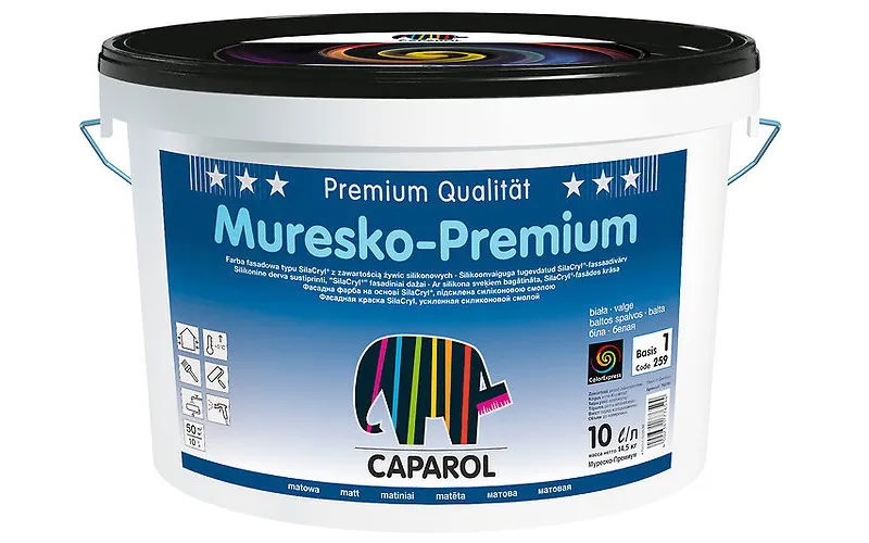 Краска акрил. в/д Caparol Muresko-Premium (Капарол Муреско-Премиум) База 1, 10л(259)