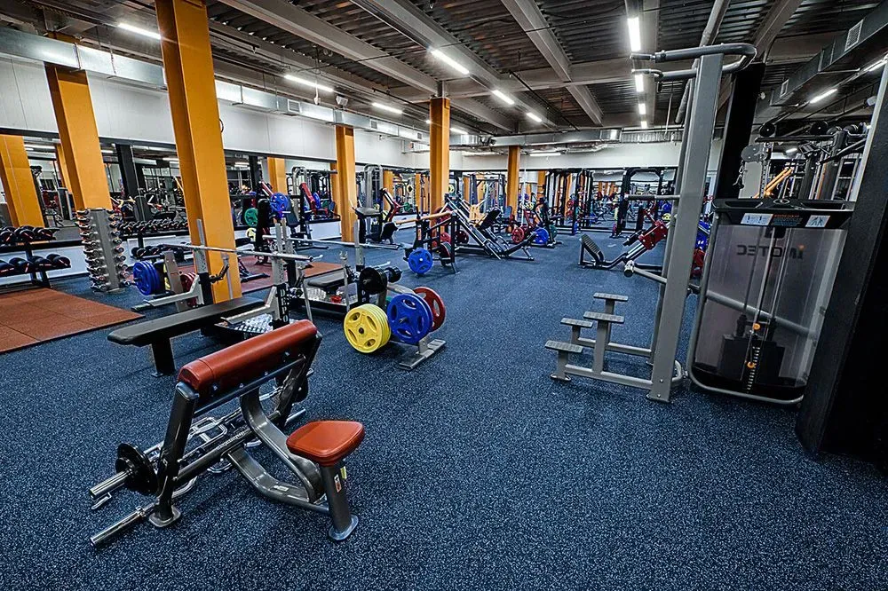 Резиновое покрытие EcoStep Fitness 15 (толщина 4мм ширина 1,5м) синий