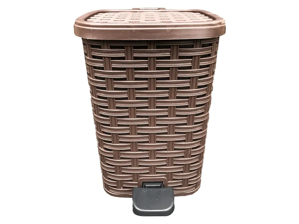 Урна для мусора с педалью 12 л (плетённый)