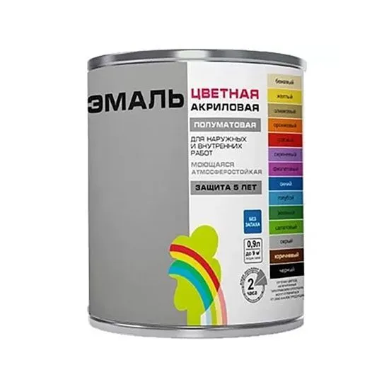 Эмаль Colors Радуга-220 акриловая, цвет зеленый 1,9 л