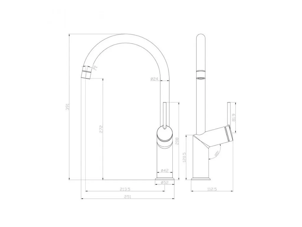 214 898 LM3805C Смеситель Lemark Minima для кухни хром