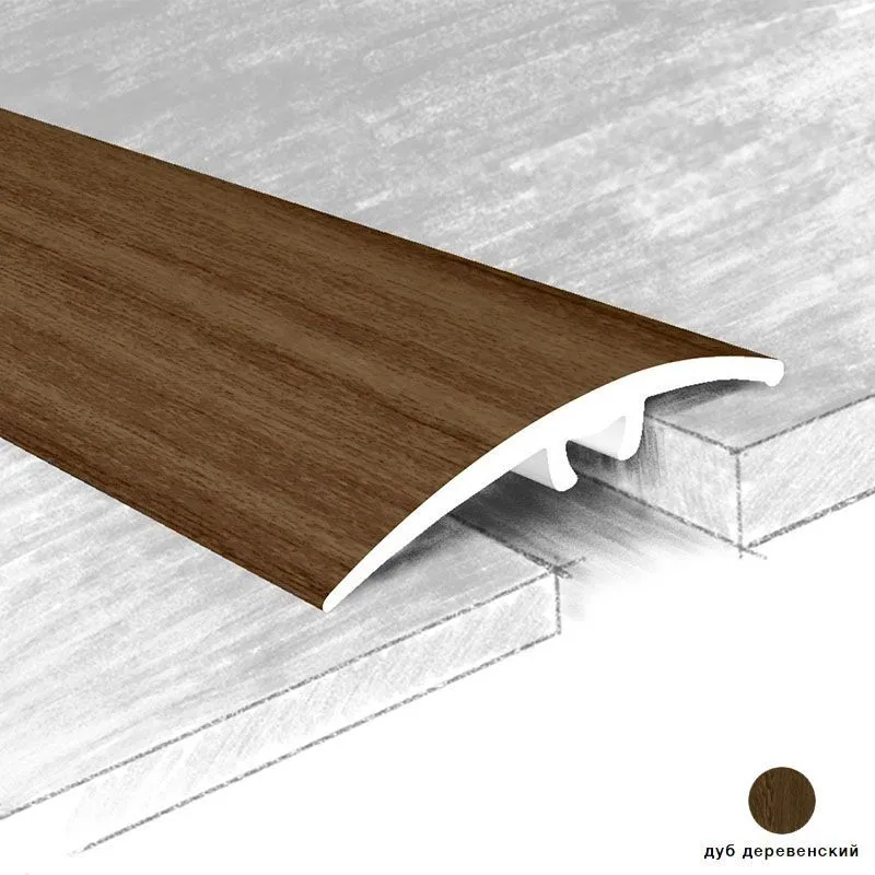Профиль 72-117Т 41мм дуб дерев. 1,8м   с потай.креплением с перепадом