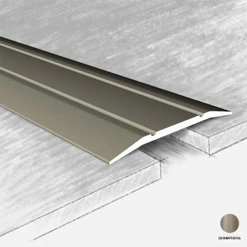 Порог алюм. 3329-06Т 25мм  1.8 шампань  с открытым креплением