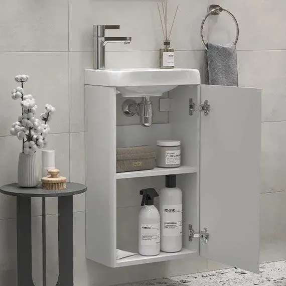 Тумба под раковину Bio maxi 400-1-0 навесная белый глянец с Раковиной Bio 40