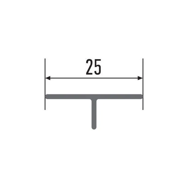 Алюминиевая Т-шина 325-01М  26мм серебро 2,7м