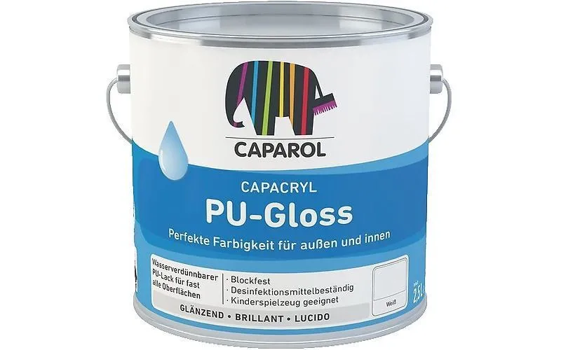 Эмаль полиуретан. акрил. Caparol Capacryl PU-Satin (Капарол Капакрил ПУ-Сатин) База W-348 Weiss 2,4л