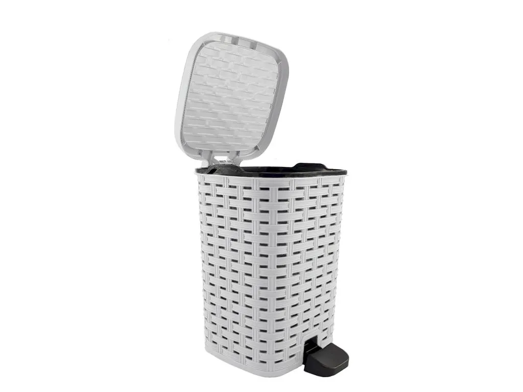 Урна для мусора с педалью 12 л (плетённый)