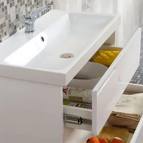 Тумба  Париж НП 80-02 Подвесная Белый глянцев.(1)с Умывальником Париж ПА 800  Белый (1)