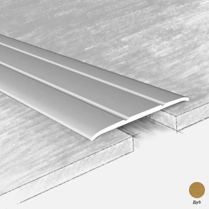 Порог алюм. 140-017Т  38мм  1.8м дуб  с открытым креплением