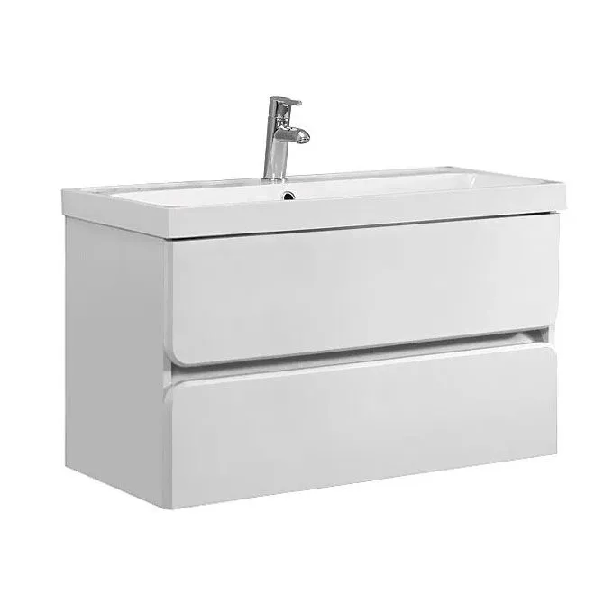 Тумба  Париж НП 80-02 Подвесная Белый глянцев.(1)с Умывальником Париж ПА 800  Белый (1)