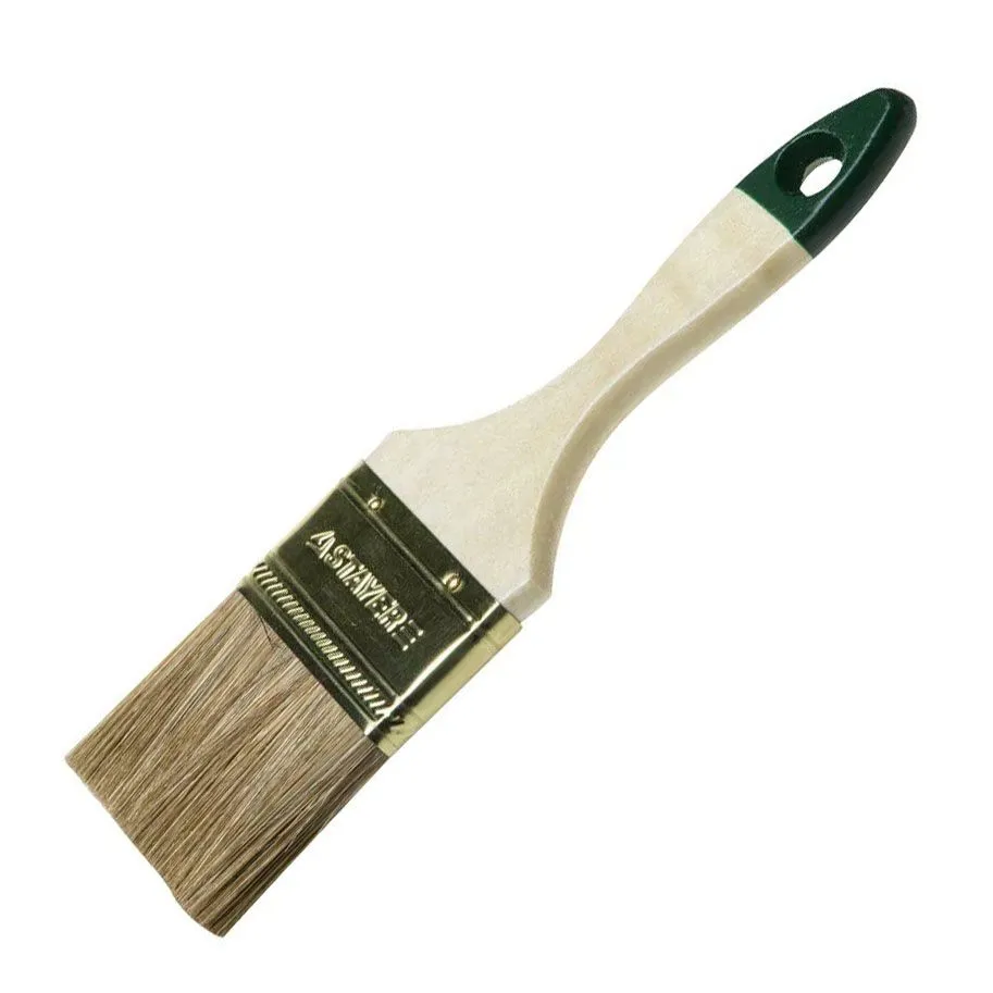 Кисть плоская STAYER "LASUR-STANDARD", смешанная(натур и искуств.)щетина,дерев ручка, 75мм 01031-75