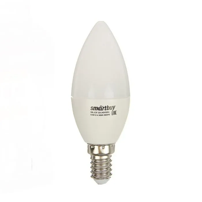 Светодиодная LED лампа Smartbuy-C37-8.5W/3000/Е14 SBL-C37-8_5-3 4690626039926
