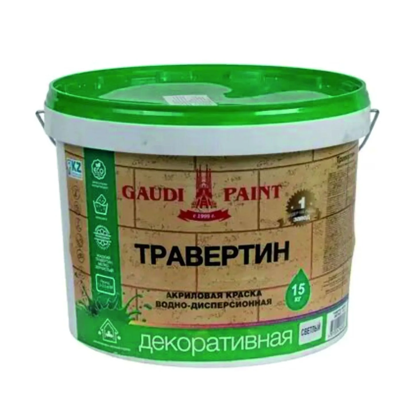 Краска декоративная "ТРАВЕРТИН мелкий белый 15 кг"