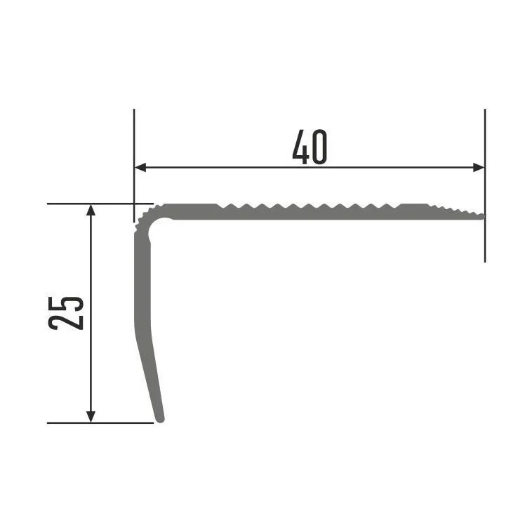 Профиль алюминиевый на ступени 664 -03К СК  40ммх25мм 0,9м бронза